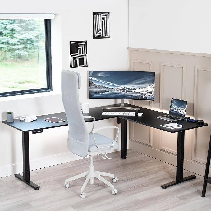 VIVO Electric Corner 75 x 63 inch L-Shaped Standing Desk, Memory Height - Image 8