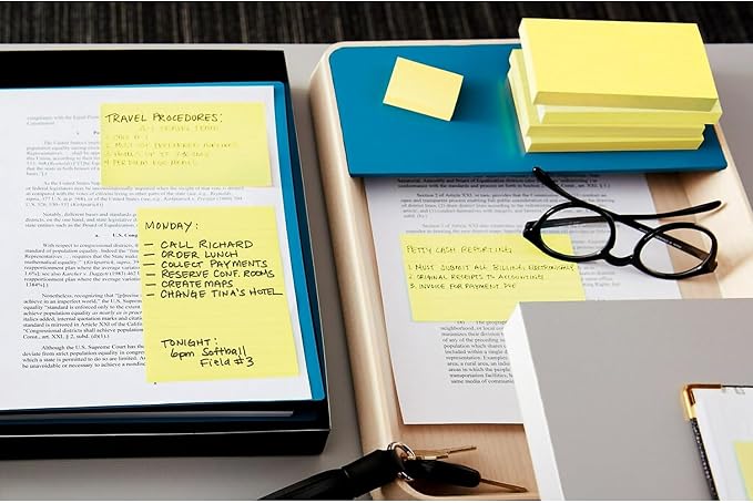 Post-it Notes, 4 x 6 in, Beachside Café Collection, 5 Lined Pads | School - Image 2