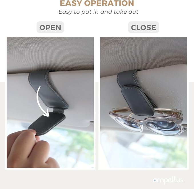 Magnetic Leather Sunglass Holder, Eyeglass Hanger Clip - Image 5