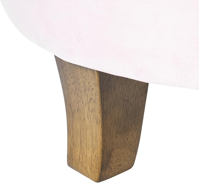 HomePop by Kinfine Fabric Upholstered Round Storage Ottoman - Velvet Button Tufted Ottoman with Removable Lid, Pink, Small-DeskLoop Office