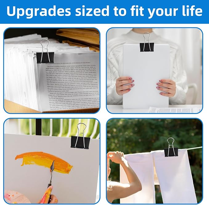 Jumbo Binder Clips 3 inch, 75mm Width, 10 Pack Extra Large Binder Clips - Image 7
