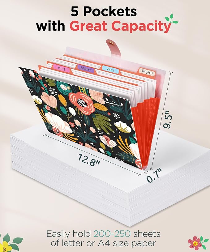 Sooez Expanding File Folders Organizer, Folders - Image 3