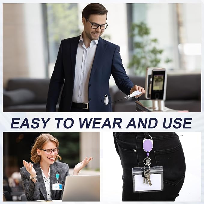 Laumoi Retractable ID Badge Holder Badge Reel - Image 5