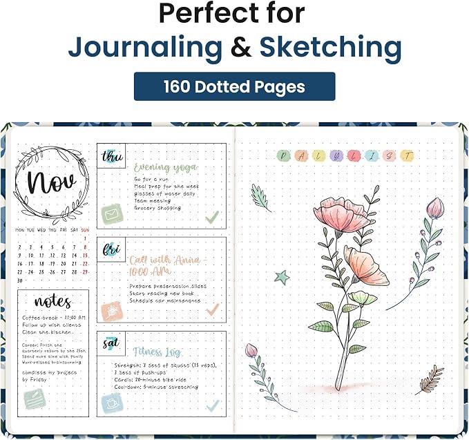 Taja Pretty Dotted Journal for Women, Aesthetic Cute Hardcover Leather Journal - Image 3