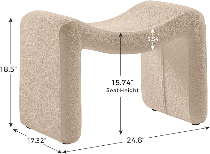 Large Footstool Ottoman, Multi-Functional Modern Foot Stool, Sofa Footrest Extra Seating for Living Room, Entryway, Hallways and Bedrooms, Large, Camel-DeskLoop Office