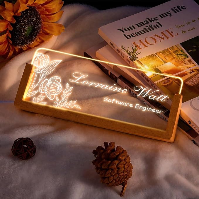 Custom Desk Name Plate, Light Up Acrylic Office Sign, Personalized Gift - Image 4