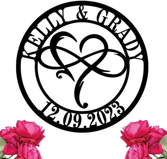 efcustomgifts Metal Infinity Heart Name Sign, Personalized Wedding Gifts by efcustomgifts