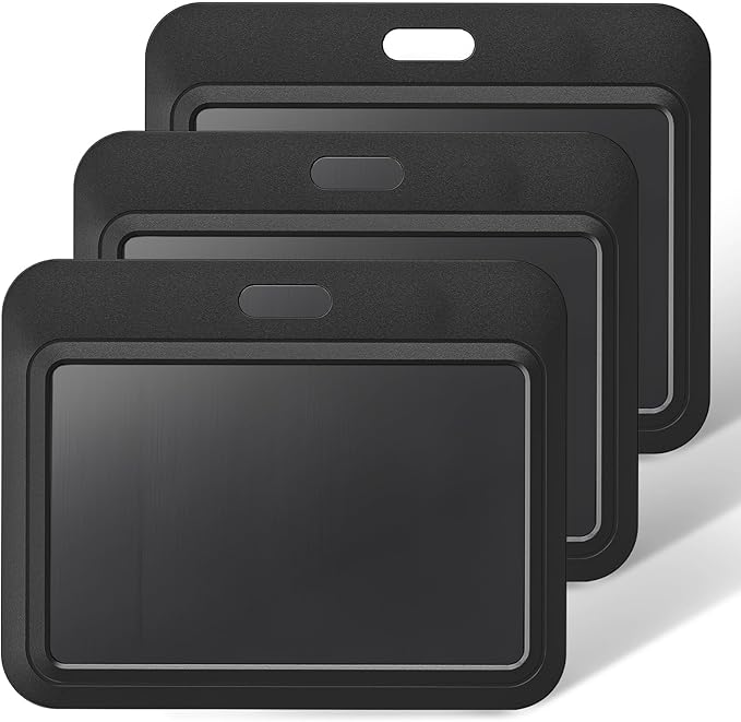 Uniclife 3 Pack Sliding ID Badge Holder Black Horizontal Hard Plastic Case by UnicLife