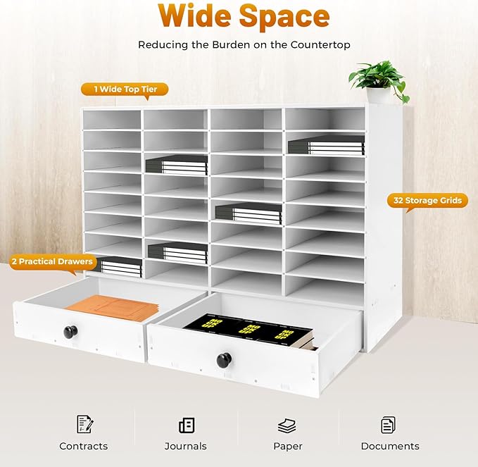 SHIECAMASIC Literature Organizer, 32 Compartments Office Mailbox - Image 5