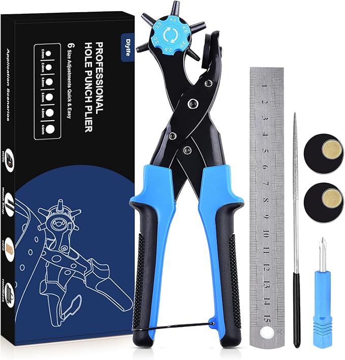 Diyife Professional Leather Hole Puncher, Full Set Punch Tool Kits by Diyife