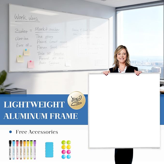 72" x 40" Large White Board, Magnetic Double-Sided Whiteboad Dry Erase - Image 4
