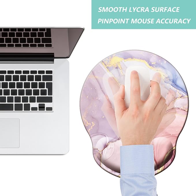 Mouse Pad with Wrist Support, Ergonomic Mouse Pad with Memory Foam Wrist Rest - Image 7