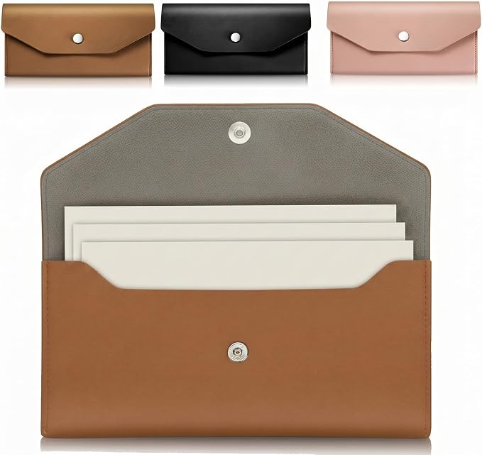 Frienda 3 Pieces Leather Cash Envelopes Wallet Budget Envelope Wallet Bag by Frienda