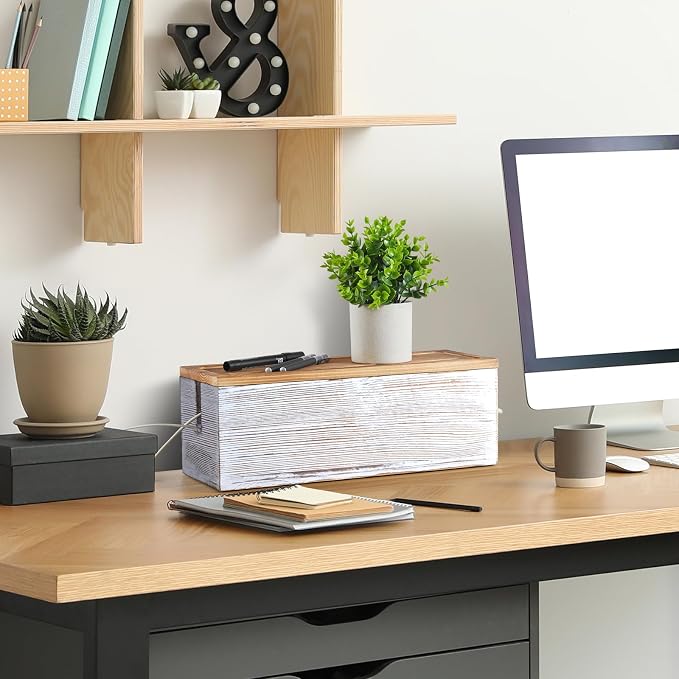 Large Cable Management Box, Office to Hide Extension Cords Power Stripes Surge - Image 6