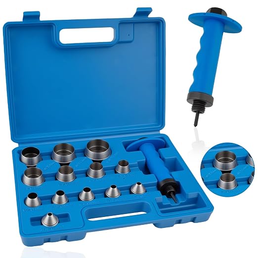 ReeMoo 14PCS Sharp Hollow Punch Set, Gasket Hollow Punch Kit, Rubber Hollow by ReeMoo