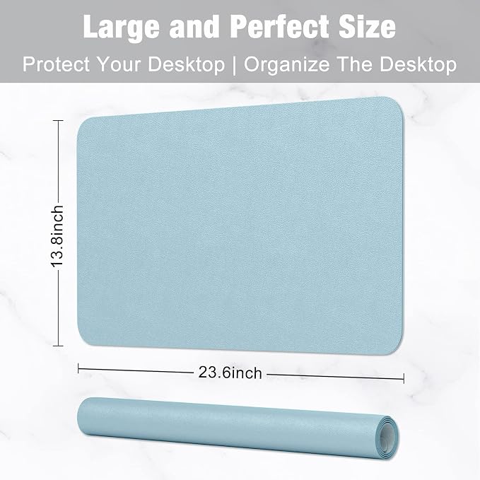 Hsurbtra Desk Pad, 23.6" x 13.8" PU Leather Desk Mat, M Extended Mouse Pad - Image 3
