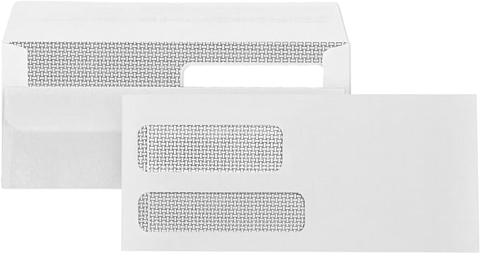 500 No. 9 Flip and Seal Double Window Security Envelopes by BlueSummitSupplies
