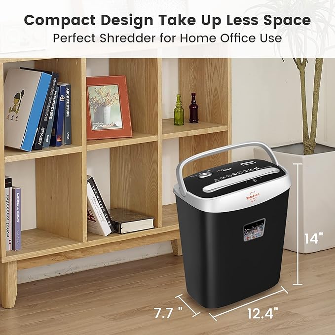 Paper Shredder for Home Office Heavy Duty with 60 Mins Running with US Patented Cutter,Shred CD/Card with Extra Large Bin,AUTO Jam Proof(ETL) (10-Sheet Micro-Cut)-DeskLoop Office