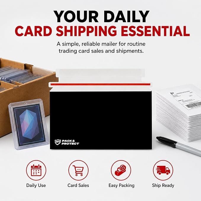 VIKA 100 Pack Trading Card Shipping Envelopes 7"x4.35", Self-Adhesive, Premium - Image 7