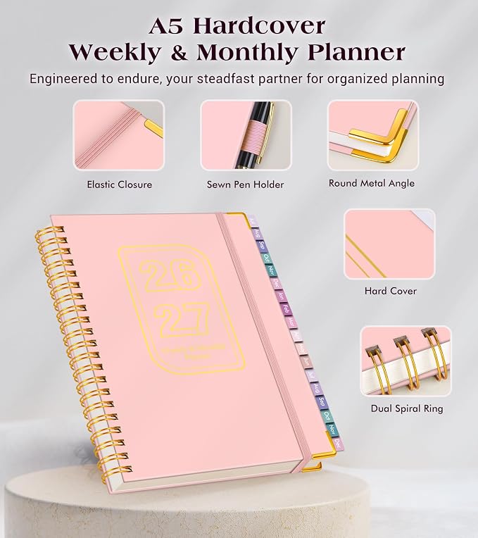 Academic Planner 2026-2027, 18 Months Weekly and Monthly Hardcover Planner - Image 4