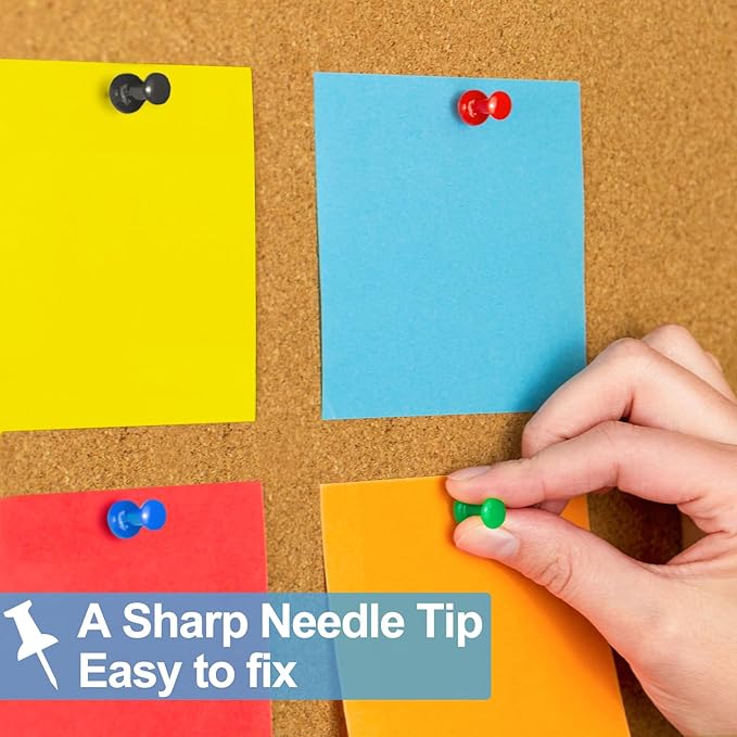 2400 Pcs Multicolor Push Pins Standard Thumb Tacks with Steel Point and Plastic Head PushPins thumbtacks for Wall, Cork Board, and Bulletin Board-DeskLoop Office