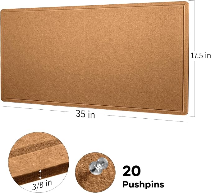 Lightomorrow Bulletin Board, 35 x 17 1/2 inches Felt Board - Image 2