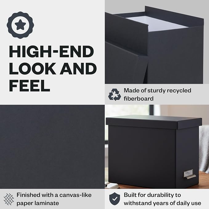 Bigso John Fiberboard Label Frame Desktop File Storage Box - Image 5