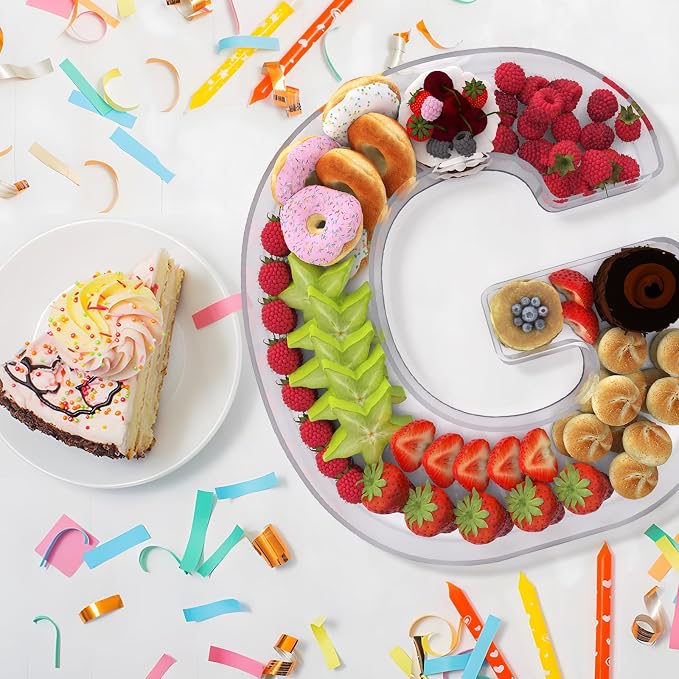 13.8" Extra Large Acrylic Letter Charcuterie Board Box, Reusable Fillable - Image 4