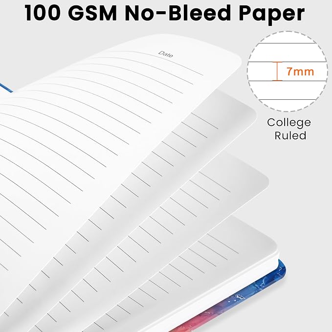 CICPAP Lined Spiral Journal Notebook, A5 College Ruled Notebook - Image 3