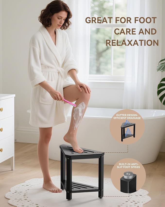 Shower Foot Rest 15in, HDPE Waterproof Shower Stool - Image 3