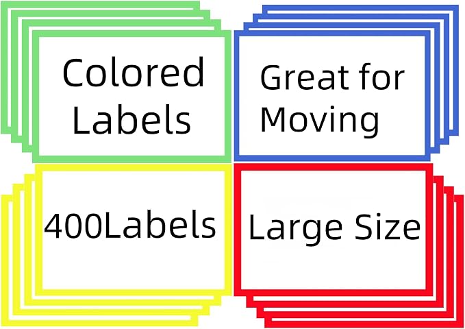 400 Large Moving Labels for Boxes Color-Coded Label Stickers Packing Labels for by Unknown