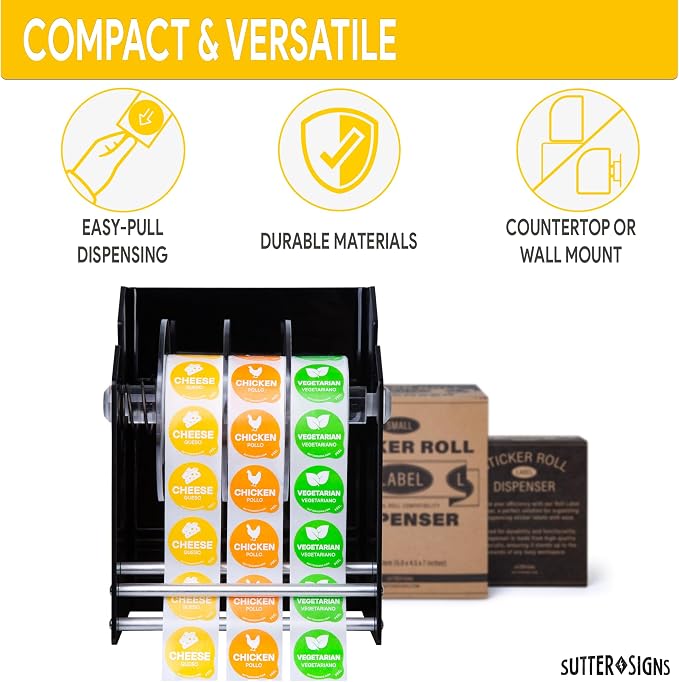 Roll Label Dispenser for Sticker Labels | Thick Durable Acrylic Sticker Roll - Image 4