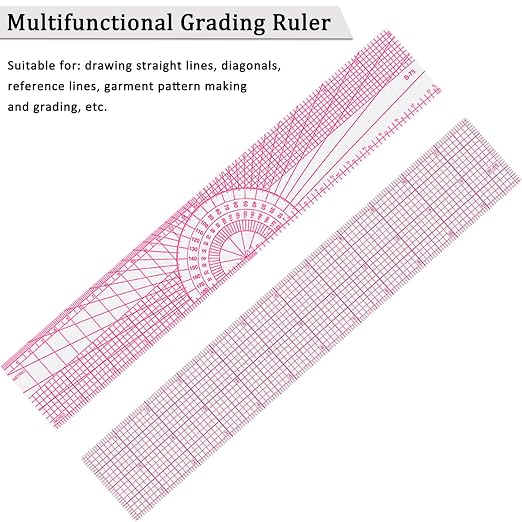 Fashion Clear Metric Sewing Ruler Set, French Curve Pattern Rulers - Image 5