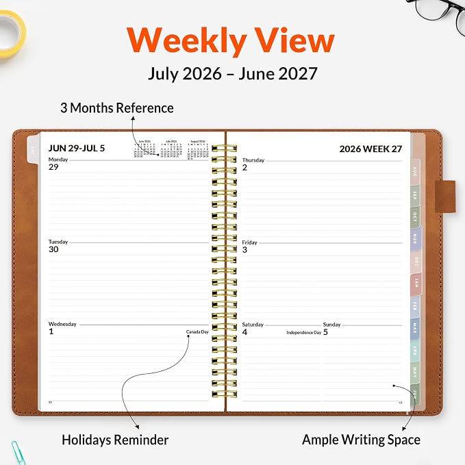 SUNEE 2026-2027 Weekly & Monthly Planner 6.4"x8.5" - Image 3