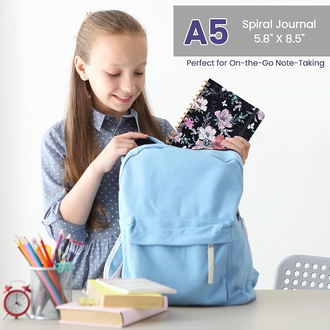 CICPAP Lined Spiral Journal Notebook, A5 College Ruled Notebook - Image 6