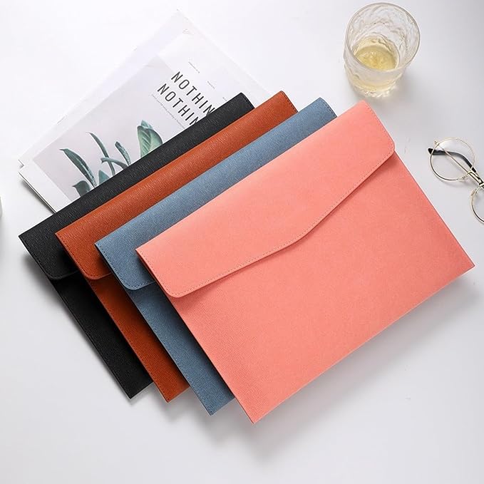 VANRA 1 Piece PU Leather Envelope File Folders A4 Paper Document Filing - Image 7