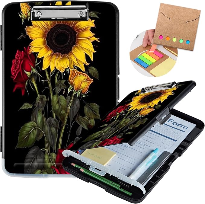 Clipboard with Storage, Heavy Duty Plastic Storage Clipboard with Low Profile by Unknown