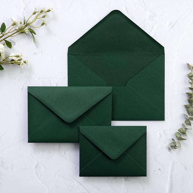 PONATIA 50 Pack A1 Envelopes, 3 5/8 x 5 1/8 Inches Emerald Green Envelopes - Image 5