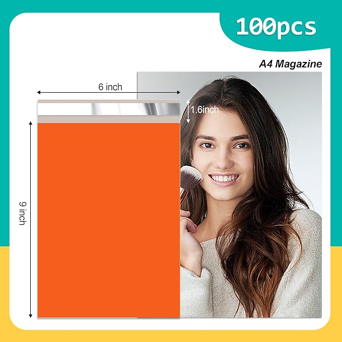 Poly Mailers 6x9 inch 100 Pcs, Waterproof and Tear-resistant Shipping Bags - Image 2