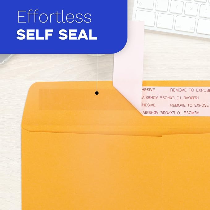 6x9 Manilla Envelopes Self Seal 250 PCS, Goefun Small Brown Kraft Catalog - Image 3
