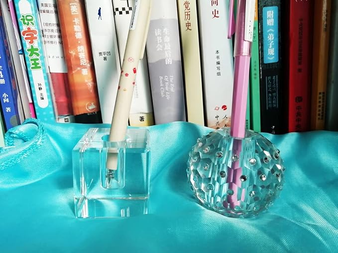 Crystal Glass Pen Holder Honeycomb Desk Accessory Fountain Pen Office Supplies Party & Gift Idea Home Decor (HONEYCOMB)-DeskLoop Office
