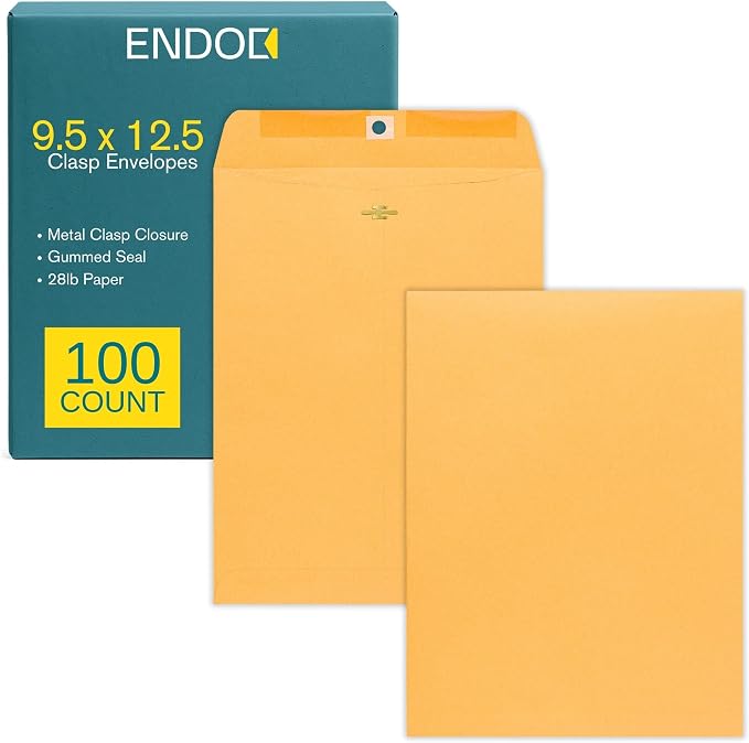 EnDoc 9 1/2 x 12 1/2 Clasp Envelopes by EnDoc
