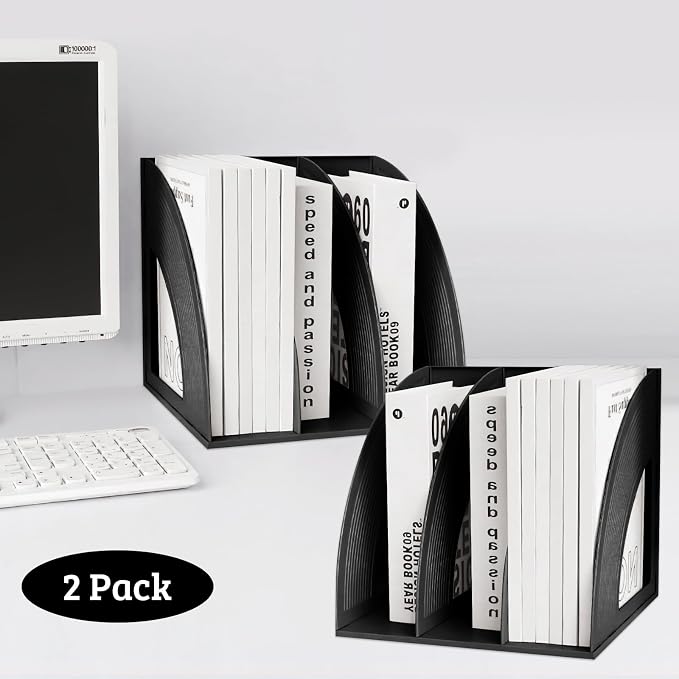SAYEEC 2Pcs Magazine Holder Plastic File Sorter Binder Holder - Image 6