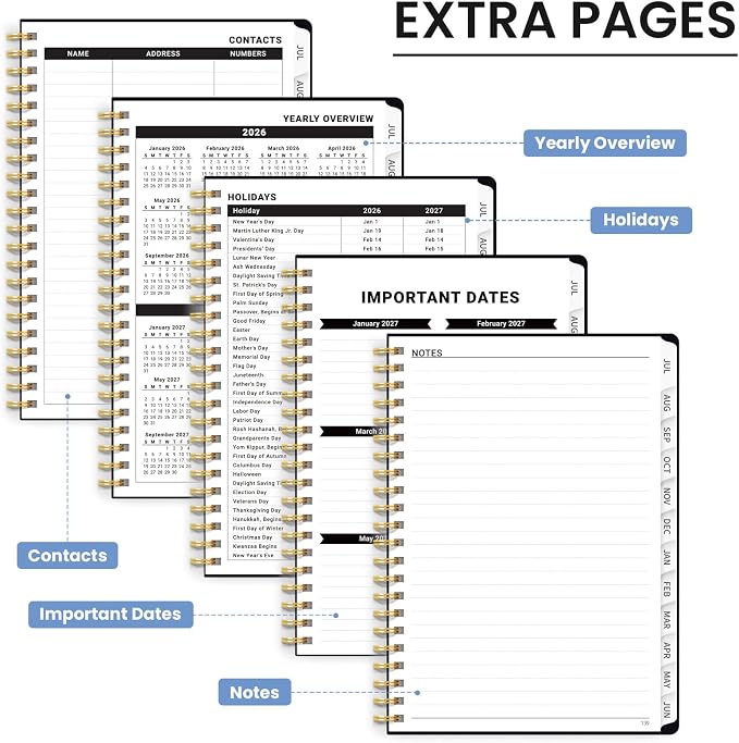 Planner 2026-2027, Hardcover Monthly and Weekly Academic Planner July 2026 - Image 5