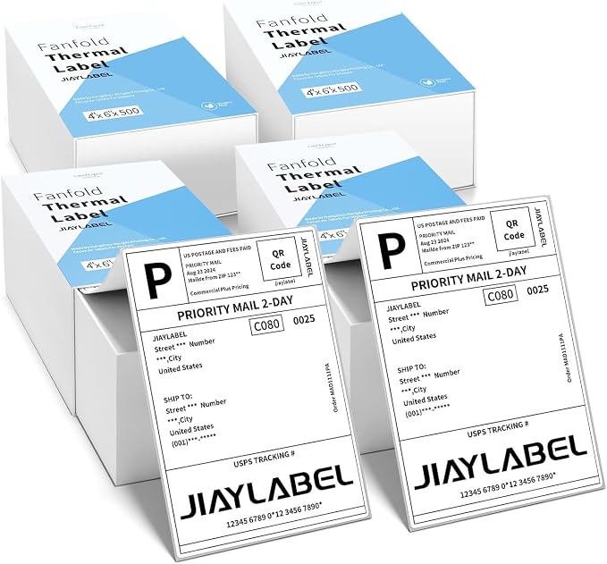 4x6 Thermal Shipping Label Paper by JIAYLABEL