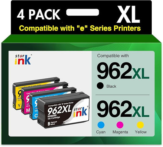 962XL Ink Cartridges for HP 962XL Ink Cartridges Combo Pack Work for HP Officejet Pro 9015e 9025e 9018e 9025e 9010 9015 9025 9020 Printer for HP 962 XL (4 Pack)-DeskLoop Office