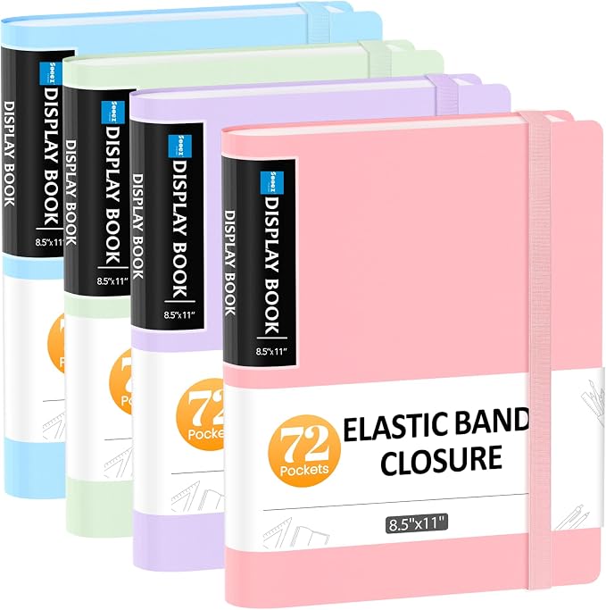 Sooez 4 Pack 72 Pocket Binder by Sooez