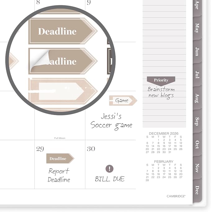 Mead Cambridge 2027 Planner, Weekly & Monthly, 8.5" x 11", Desert Grain - Image 6