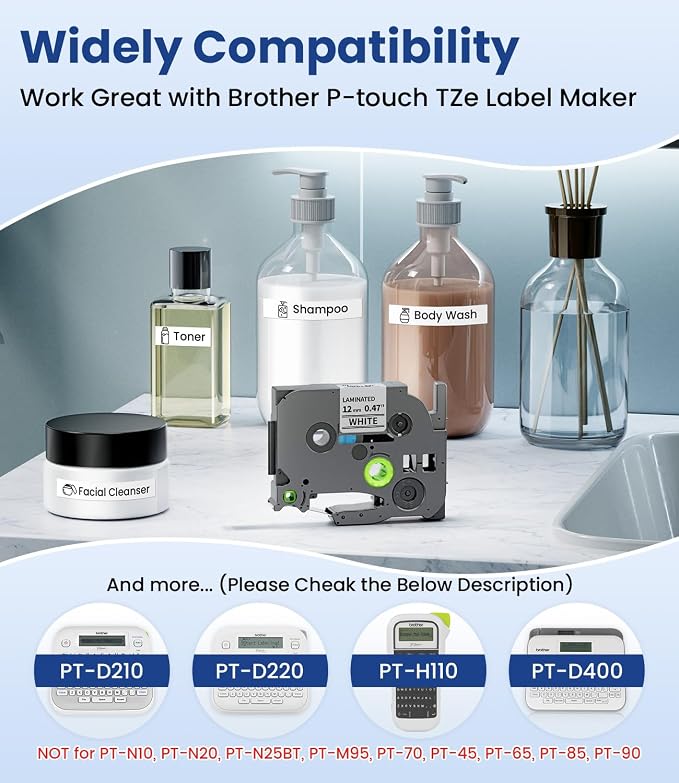 Freshworld 6-Pack Replace for Brother Label Maker Refills TZe-231 12mm 0.47 - Image 3