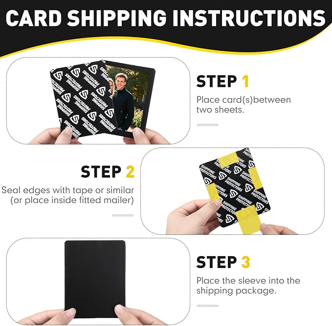 300 Pcs Trading Card Shipping Protector Bulk 3.5 x 4.5 Inch Black Card Shipping - Image 4